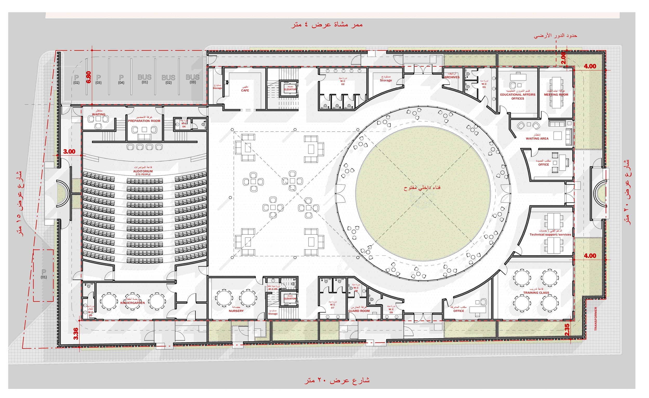 المخطط المعماري للدور الأرضي